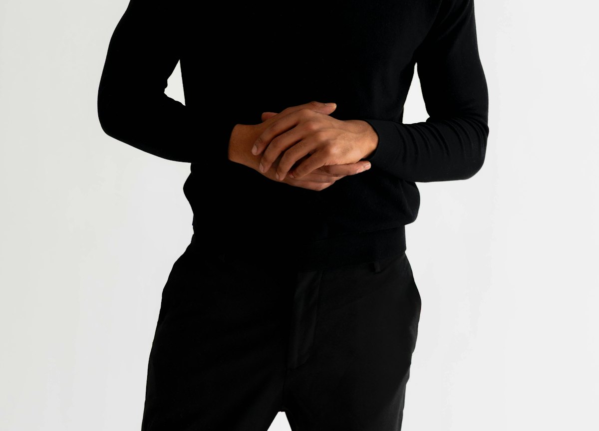 Fine 14 gauge knitted crew neck sweater